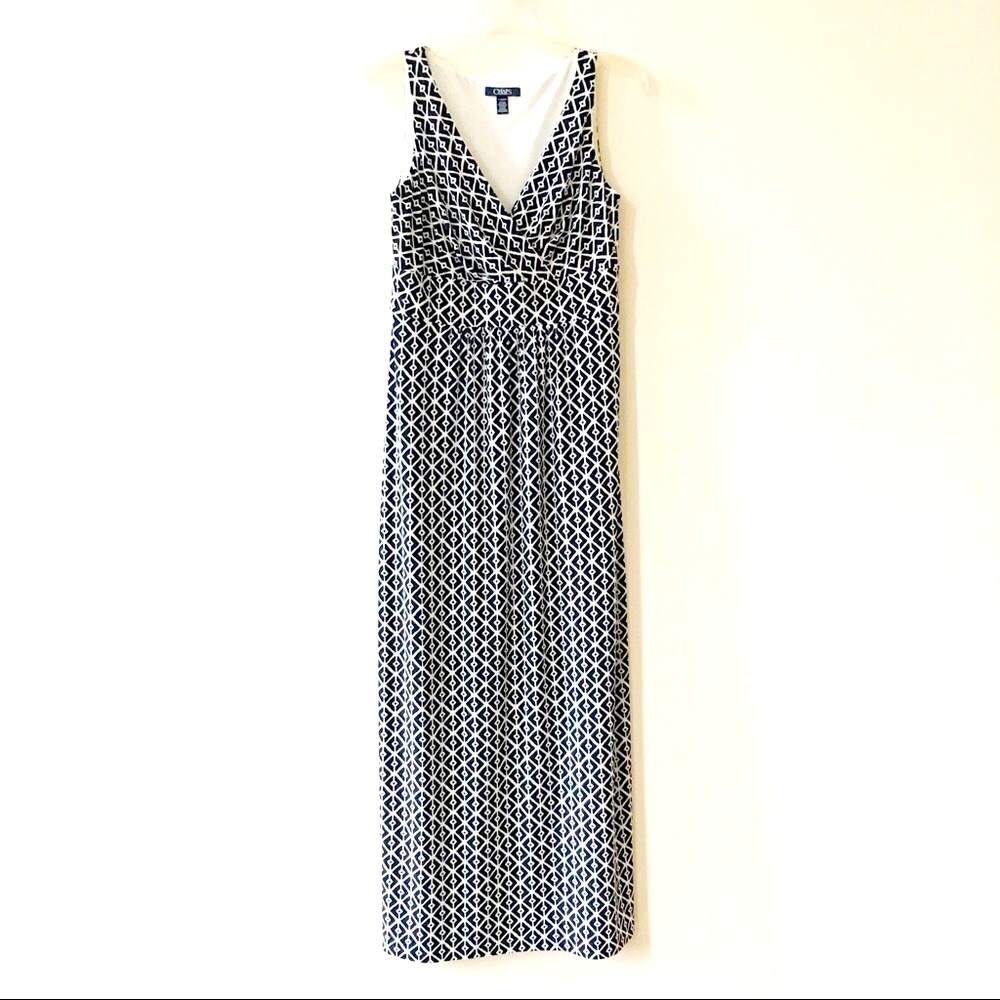Chaps Petite Diamond Print Maxi Dress - (MP)